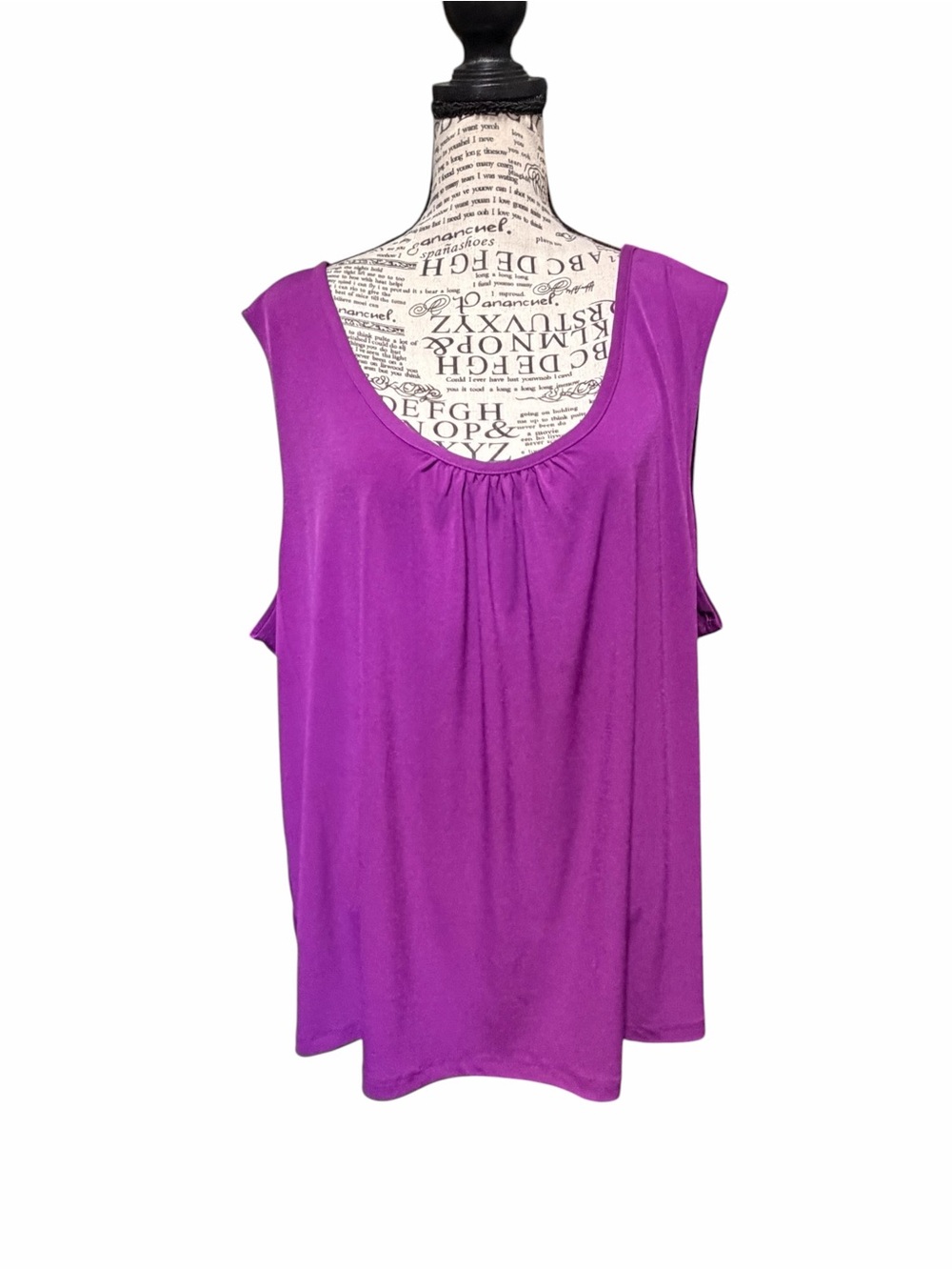 Susan Graver Scoop Neck Sleeveless Tank Top - Magenta